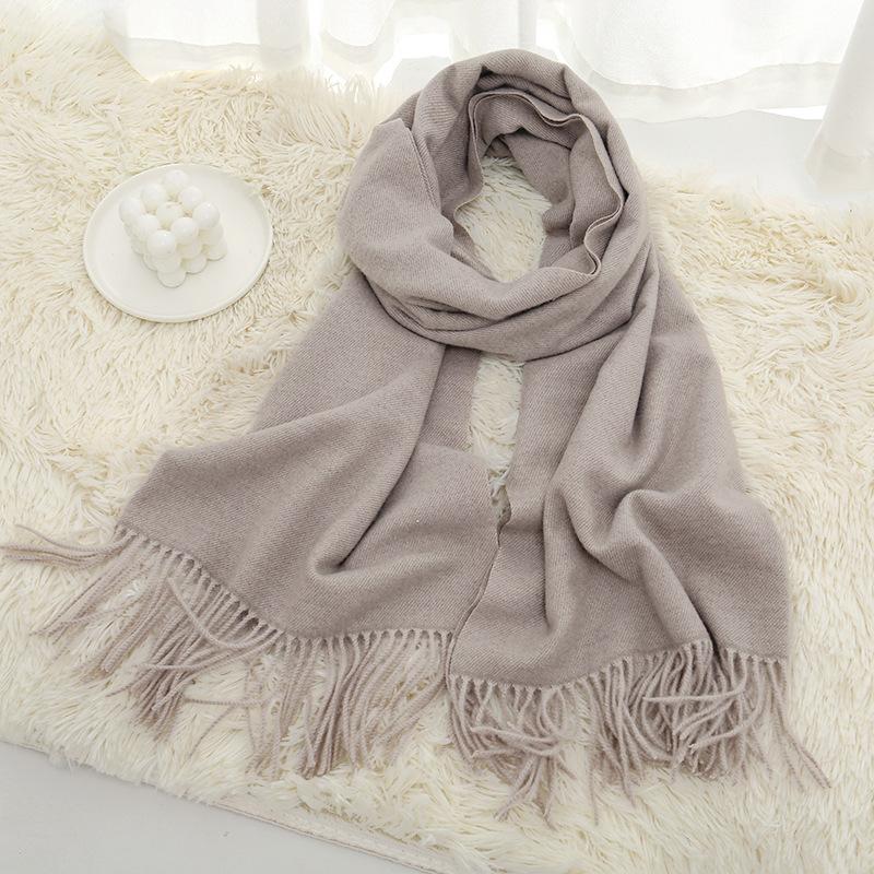 New solid color Maillard autumn and winter scarf versatile imitation cashmere scarf women's high-end warm scarf shawl