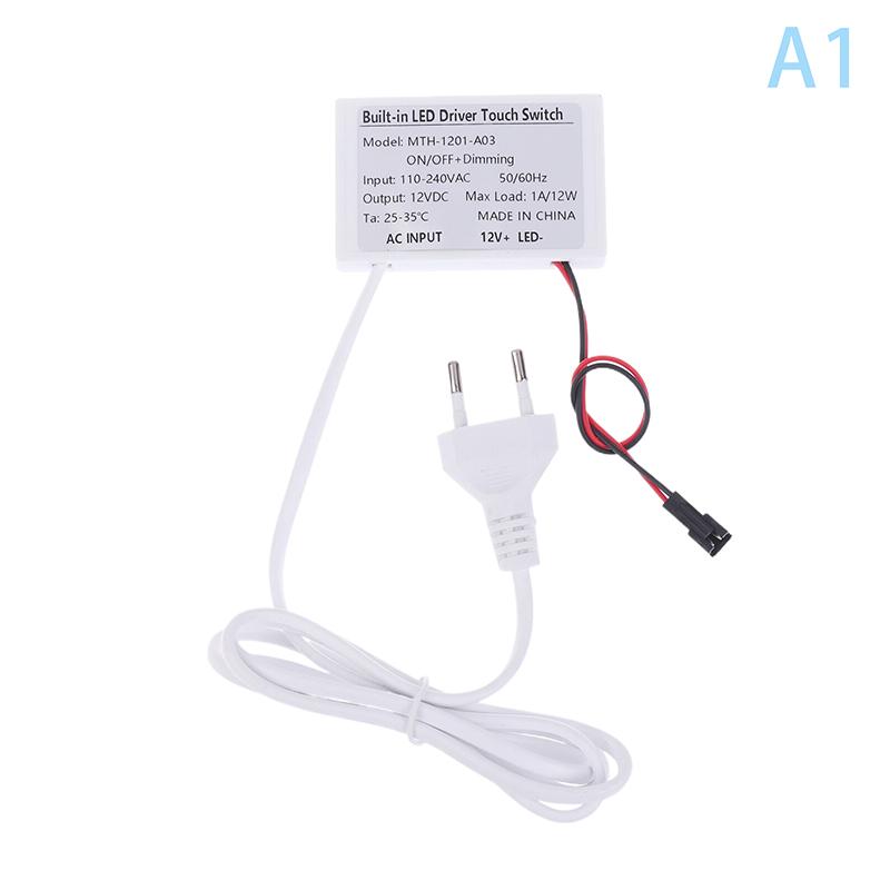 1Pc Eu Us Plug Touch Switch 12V 1A Bathroom Mirror Switch Touch Sensor For Led Light Mirror Headlight Capacitance Sensor Module