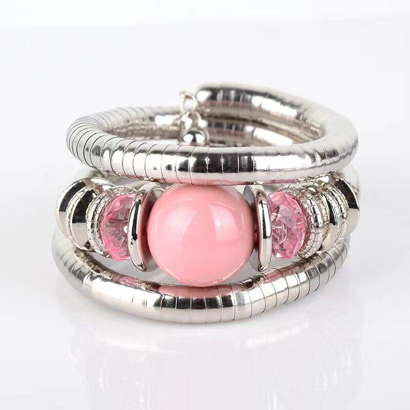 New Arrival Three-Layer Black Stone Elastic Bracelet Fashion Sweet Cool Sexy Special-Interest Design Stylish Vintage Bracelet Heavy Industry Bracelet
