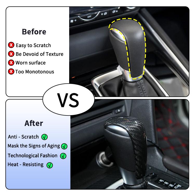 For Mazda CX-3/4/5/8/9 Mazda 6 Axela Atenza 2014-2020 Real Carbon Fiber Car Gear Knob Interior Accessory Decorative Cover