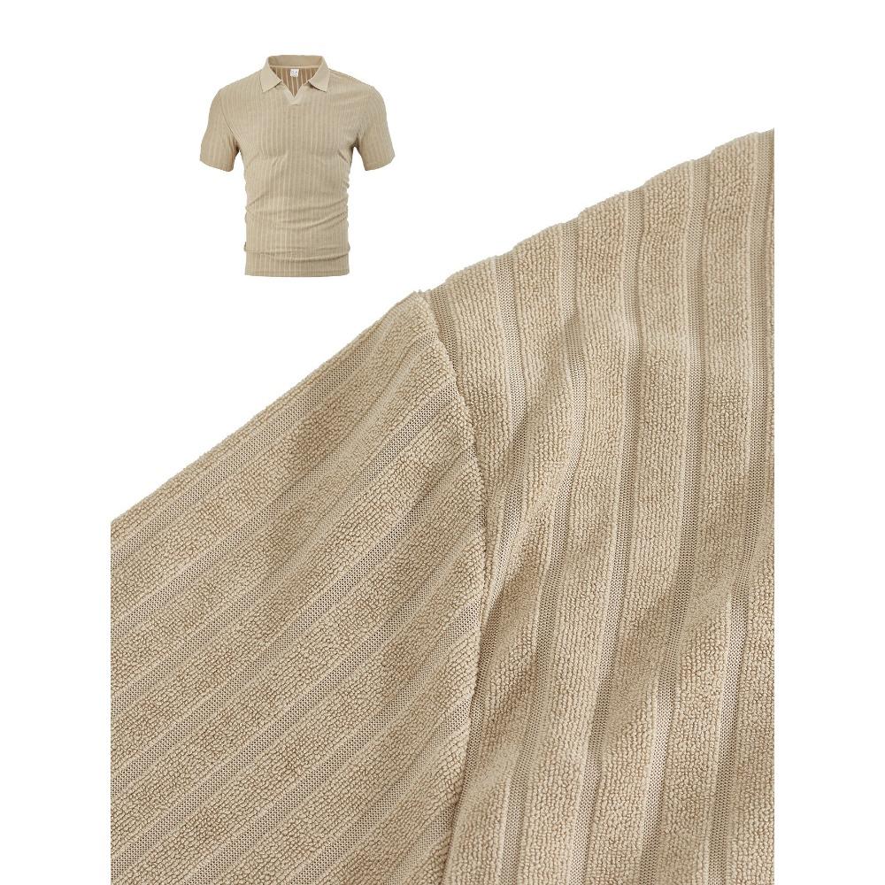 Summer Men's New Style Casual Breathable Short-sleeved T-shirt, Jacquard Polo Shirt, Striped Short-sleeved Shirt