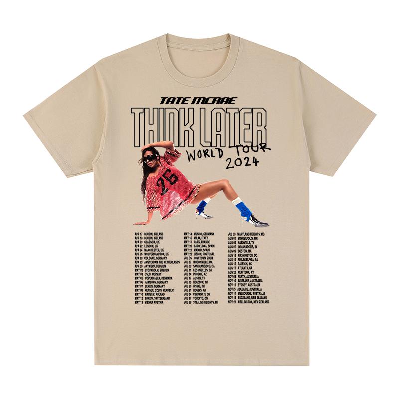 Tate McRae think later Greedy Vintage tshirt Album Tour Harajuku Streetwear Cotton Unisex T shirt New TEE TSHIRT Womens tops
