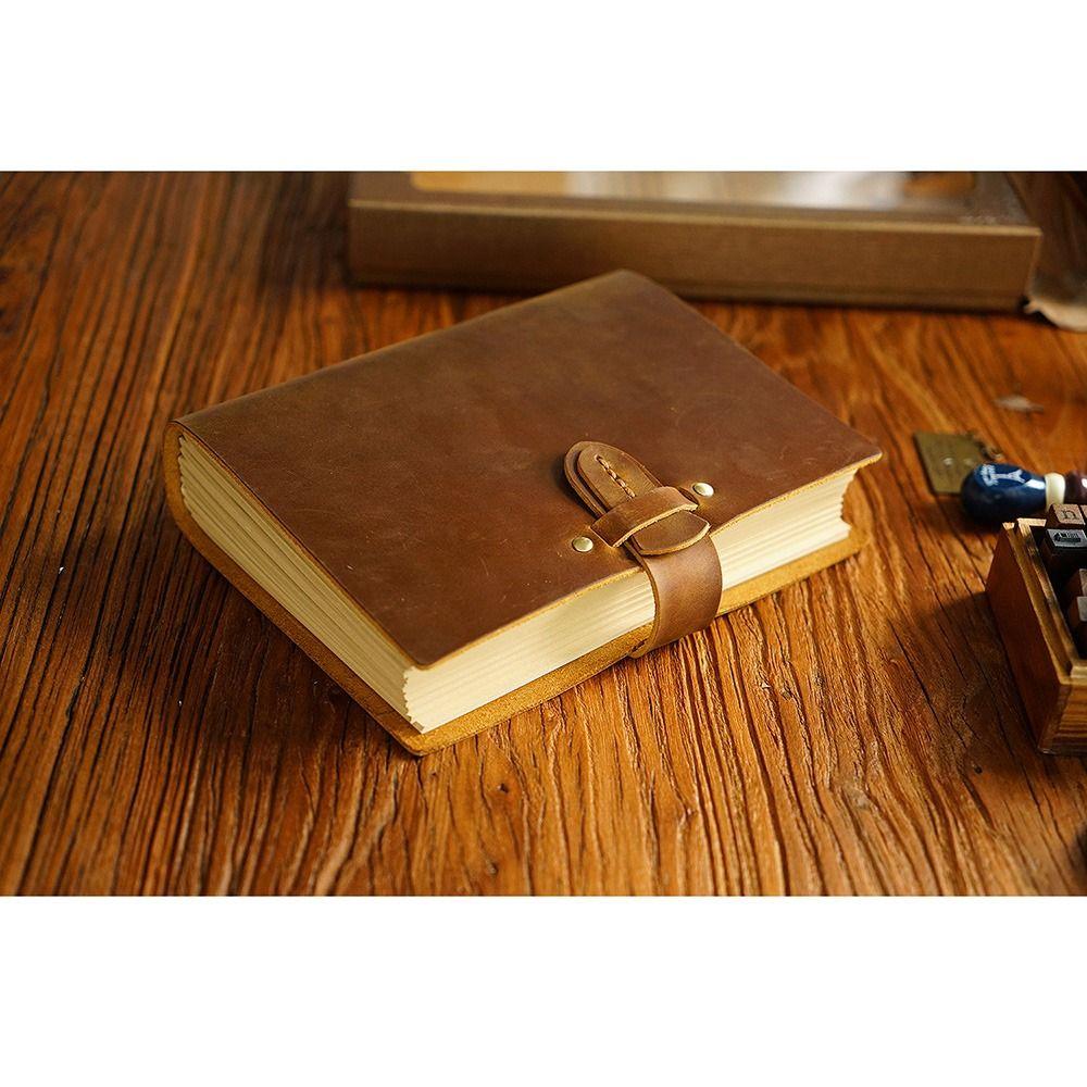 Vintage Leather Bound Journal Genuine Leather Cover Sketch Notebook Blank Paper Diary  Student