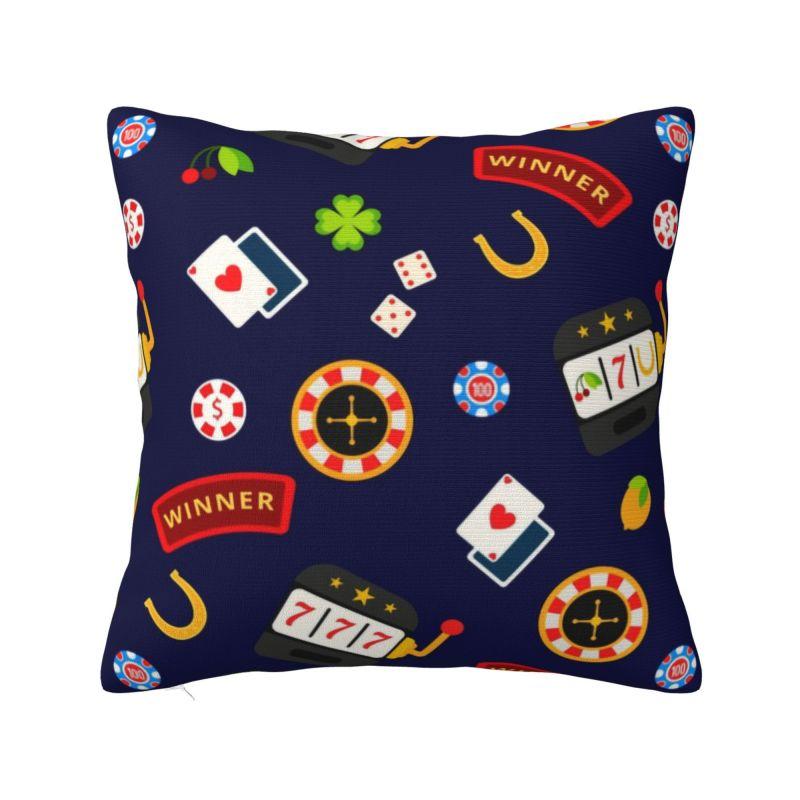 Cards Card Playing Day Poker Luxury Throw Pillow Covers Living Room Decoration Game Players Sofa Cushion 30x30cm 12x12in
