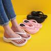 Women Sand Beach Flip Flops Wedge Heels Outside the Seaside Beach Sandals Thick-bottomed Flip-flops Outdoor Slides Summer Shoes