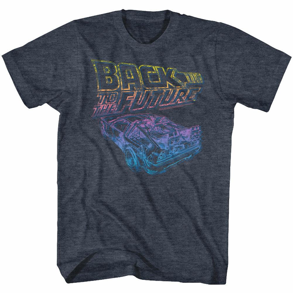 Back To The Future Movie Fluorescent Neon Logo DeLorean Men T Shirt XXXXL