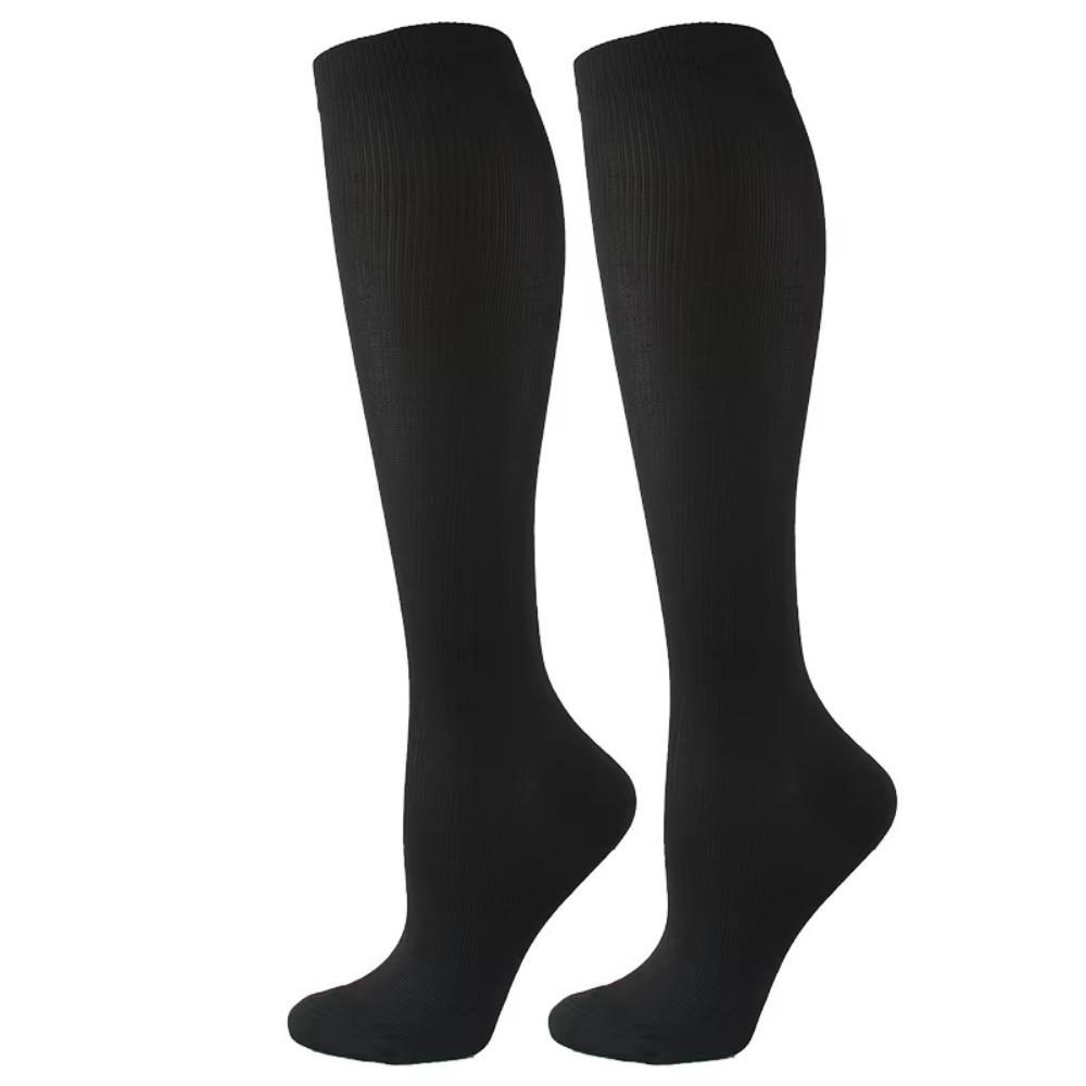 Stretchy Compression Socks Solid Color Leg Support Knee Sock Fashion Pain Relief  Women Men
