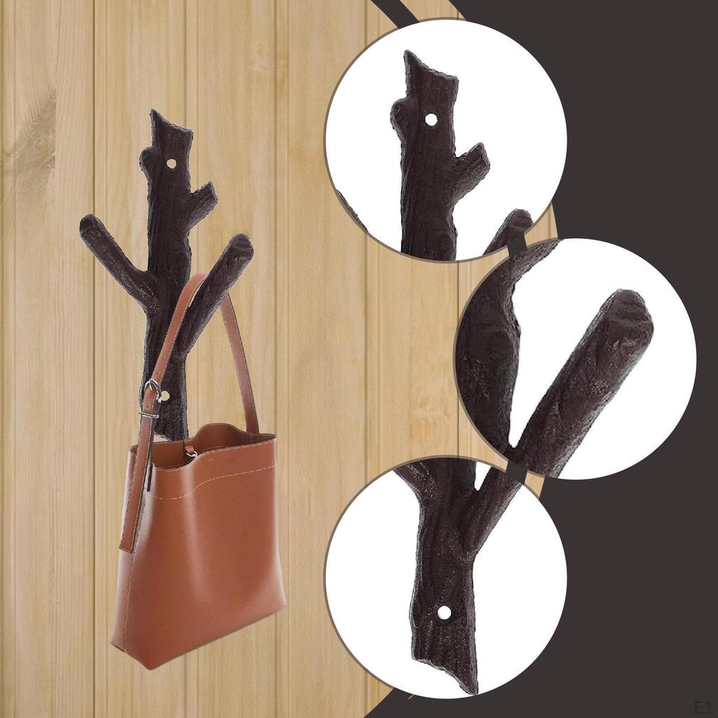 Cast Iron Tree Branch Wall Hook Hanger Gift Multifunctional Mount Clothes Rack for Accessories