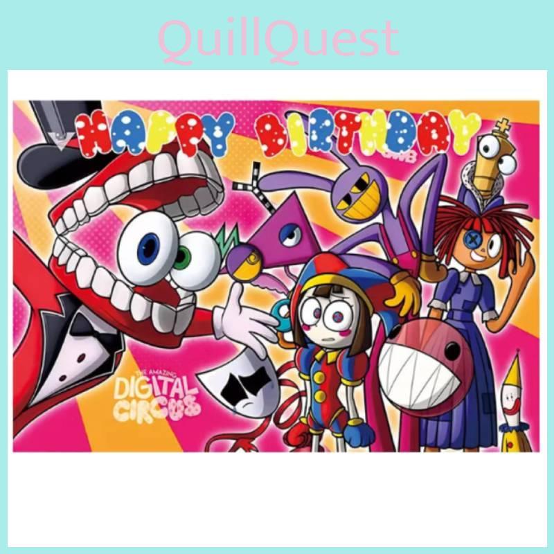 The Amazing Digital Circus Printing Design Background Fabric Kids Birthday Decor