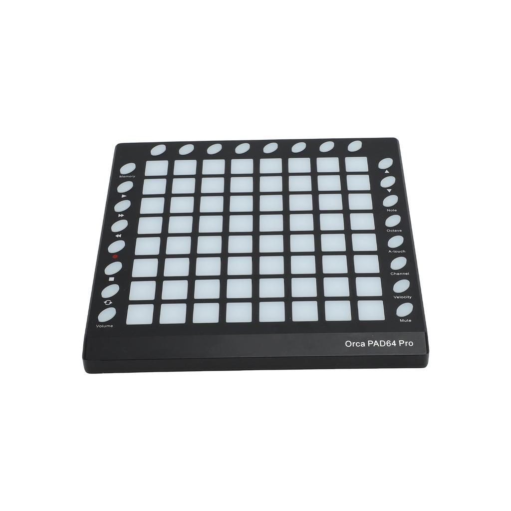 MIDI Controller Drum Pad 64 RGB Backlit Velocity Sensitive Pads 24 Buttons USB MIDI Input Output Portable MIDI Pad for