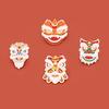 Chinese Lion Dance Brooch Spring Festival Auspicious Festive Gift Metal Badge Pin Fixed Clothes Bag