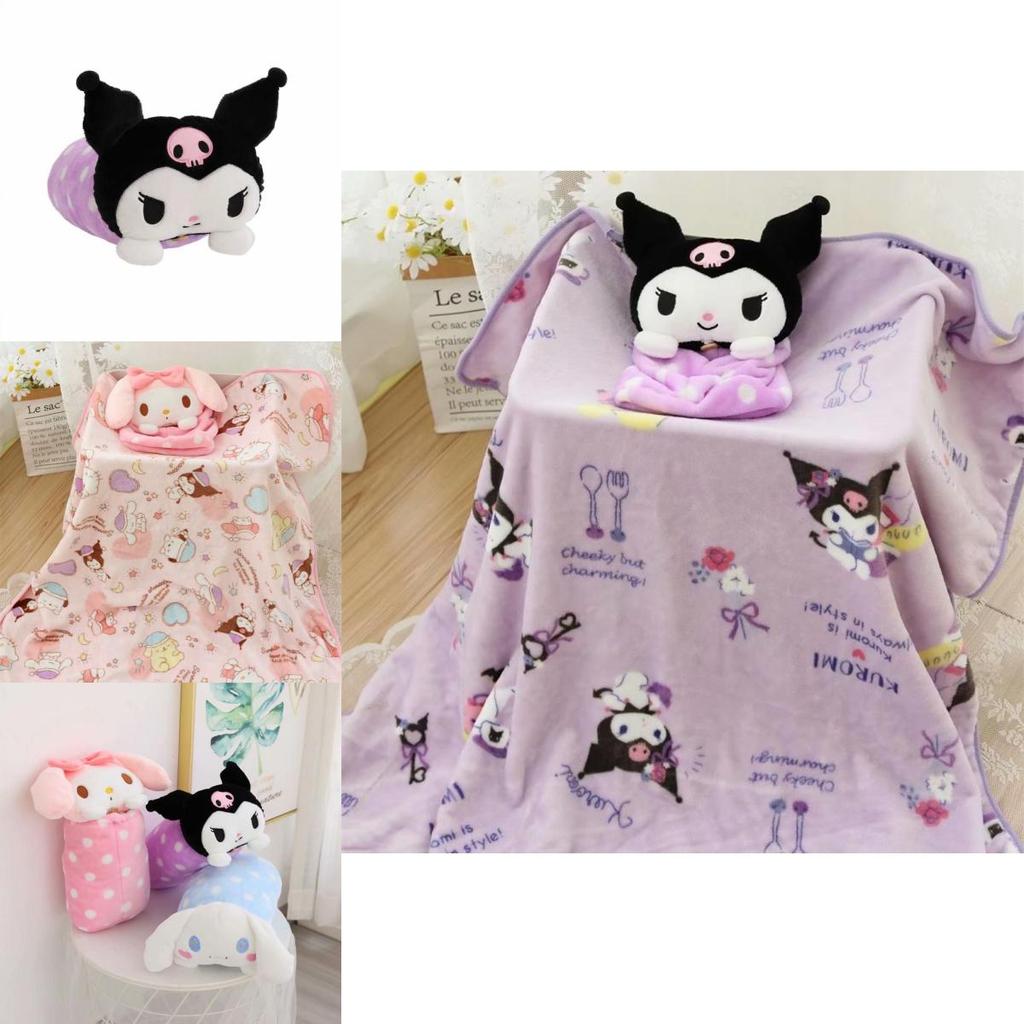My Melody Cartoon Coral Fleece Travel Blanket With Soft Plush For Kids And Students