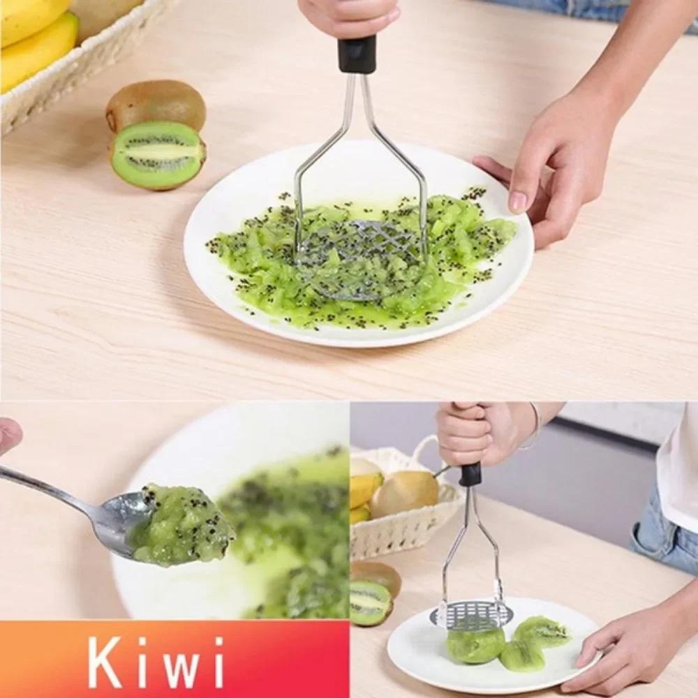 Manual Potato Masher Stainless Steel Vegetable Crusher Garlic Press for Kitchen Cooking Tools Fruit Masher