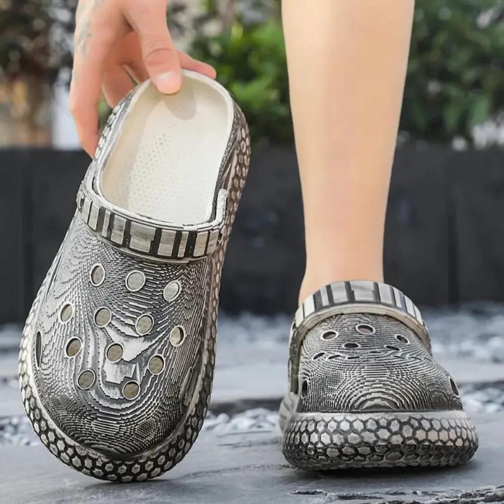2025New large-sized fashionable thick-soled slippers for men and women, casual sports men's shoes, breathable wading beach shoes
