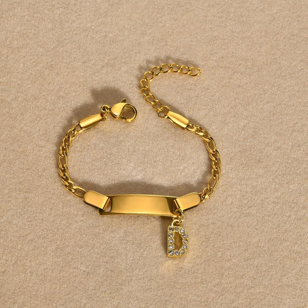 Stainless Steel Alphabet Bracelet for Kids and Ladies - Fashionable, Simple Jewelry