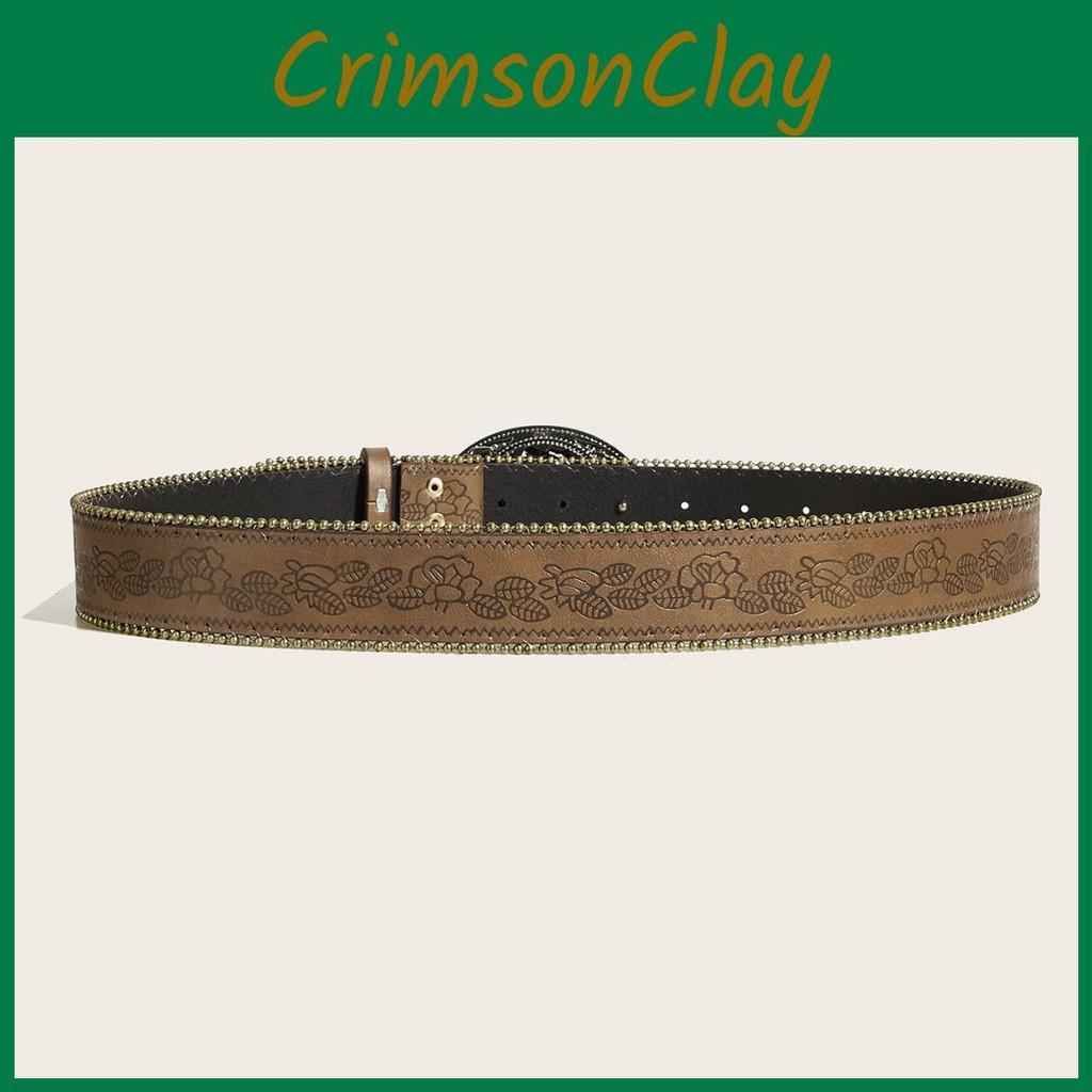 Punk Leather Rock Waist Belt With Vintage Studded Design Daily Casuals Supplies