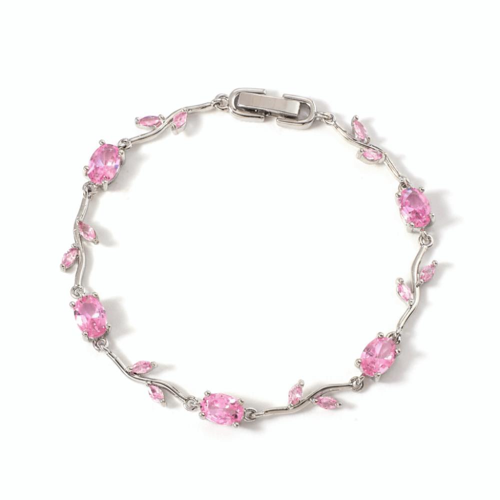 Luxury Sparkling Leaf Chain Gold Silver Color Crystal Sparkling Leaf Bracelets  Jewelry Gift