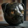 1/2Pcs Dog Head Sculpture Realistic Hand-Carved Dog Statue Animal Figurine Home Office