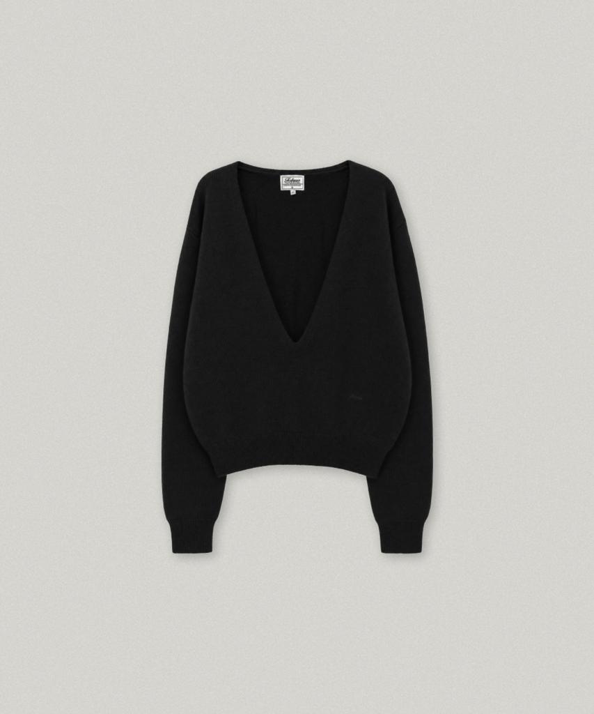 FOLNUA Plonger Deep V Neck Knit (Black)