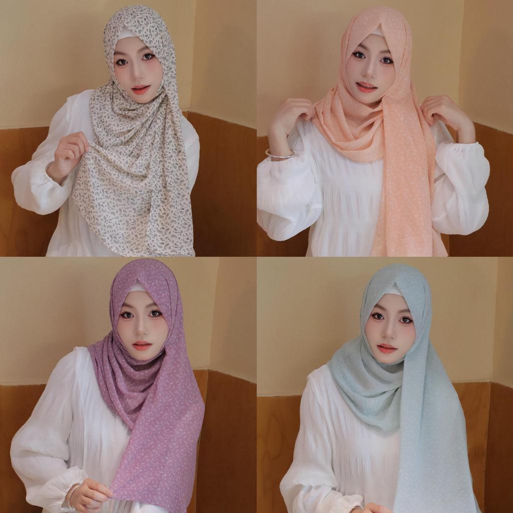 Spring/Summer 2025 Floral Chiffon Scarf Shawl for Sun Protection
