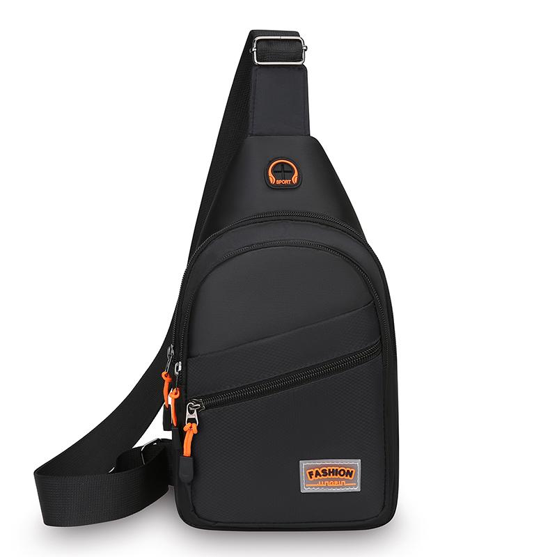 Bolsa Tiracolo de Nylon Estilosa para Homens – Peitoral Cruzada Multifuncional com Múltiplos Bolsos para Atividades ao Ar Livre