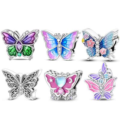 Butterfly Bead Charms In Spring Copper Colors Ideal For Charm Bead Charms Copper Colors Authentic Bracelets for Jewellery Making