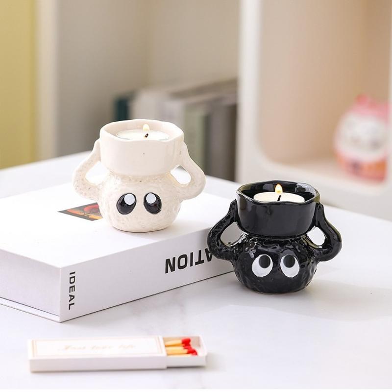 

1pc Creative Small Coal Ball-shaped Scented Candle Holder As A Birthday Gift For Girlfriend Or Best Friend Perfect For Desktop D чёрный