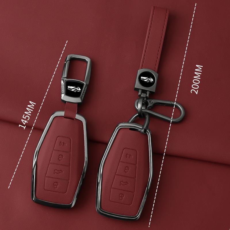 Metal Leather Car Key Case Cover For Geely Key Fob Cover Multicolor For Geely Coolray  X6 Emgrand Global Hawk Gx7 Keychain