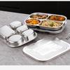 4/5-Compartments Divided Dinner Tray 304 Stainless Steel School Food Plate  Canteen