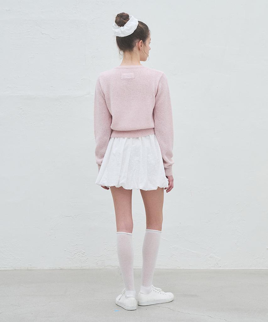 VEM.VER Pumpkin Cotton Mini Skirt_White