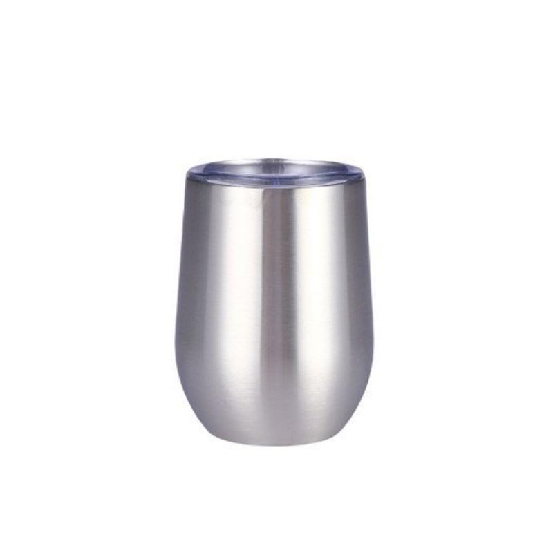 12Oz Stainless Steel Eggshell Wine Tumbler Double Wall Vacuum Insulated For Coffee Tea Office Home Travel A3