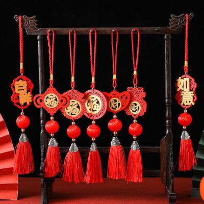 Chinese New Year Decoration Traditional Red Hanging Ornament Lucky Fu Pendant