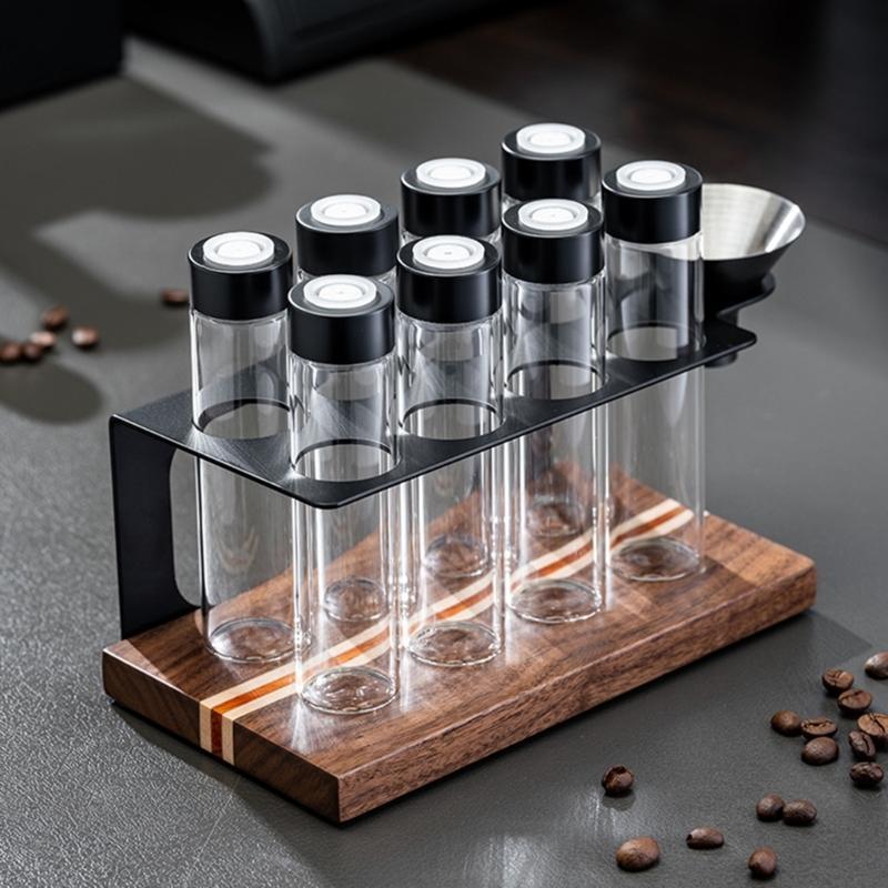 Glass Coffee Bean Tubes Holder Coffee Tube Single Dose Bean Container Rack CN