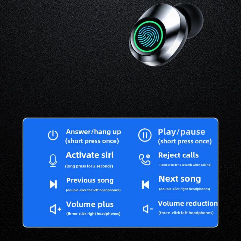 Nová bezdrátová náhlavní souprava Bluetooth Tws Digital Display Slide Cover Smart Touch Digital Display Music Wireless Headset