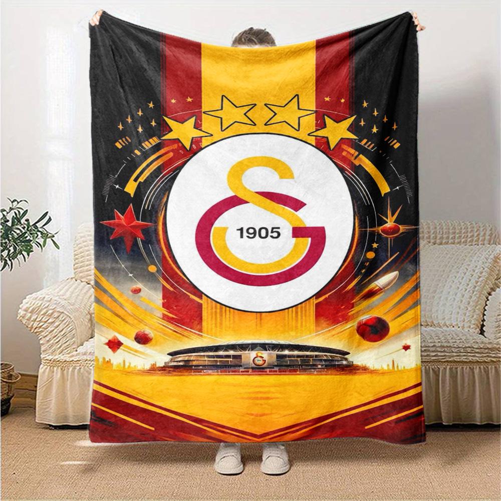 Lion Head Football Club Print Flannel Blanket, Soft Warm Throw Blanket for Sofa Bed Couch Fan Home Decor