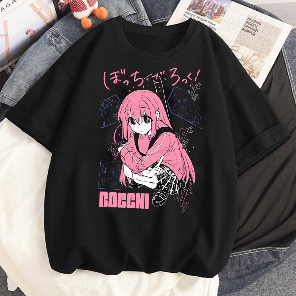 Bocchi the Rock T-shirt Women Punk Graphic Korean Clothes Grunge T Shirt Graphic 2000s Digital Streetwear 80s Vintage