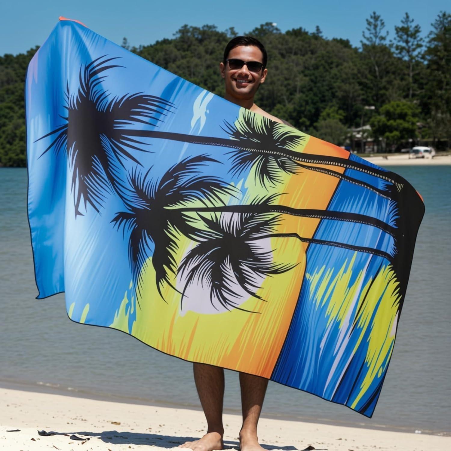 

Coconut tree pattern Beach Towel for Family stuff friends Gifts Quick-Dry Towel For Bath Yoga Tourism Beach GYM Camping Swimming W30*H60(CM)