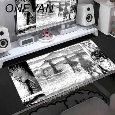 XXL Anime Berserk Mauspads Große Schreibtischunterlage Mit Verriegeltem Rand Büro PC Computer Zubehör Mauspads Gaming Prime Gaming Tastaturmatte