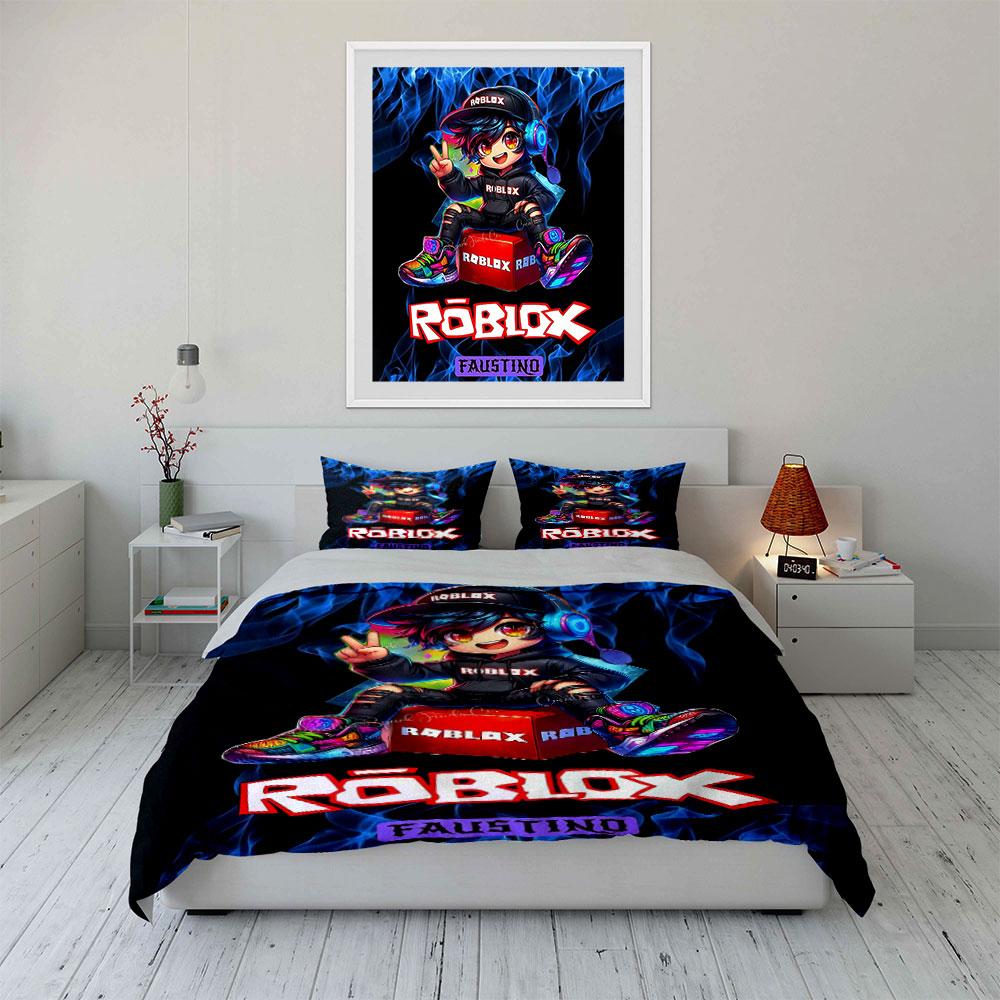 "Roblox Gamer Bedding Set" Bedding Duvet Cover Set Duvet Cover Pillowcases (1 * Duvet Cover 2 * Pillowcases, Without Duvet Insert)
