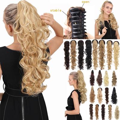 Claw Clip On Ponytail Piece Long Pony Tail Hair Extensions KTB