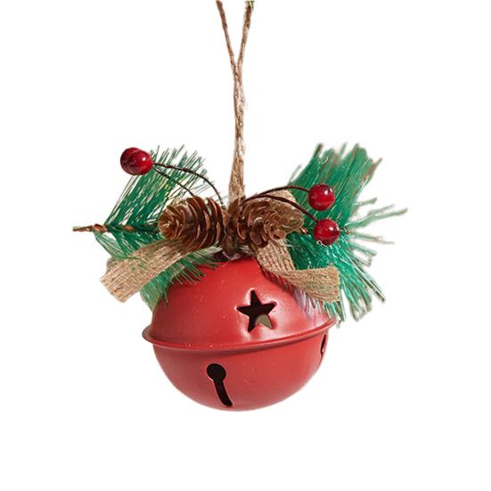 1/4Pcs Christmas Bells Easy Installation Lanyard Design Pine Cone Shape Xmas Bells Doors Windows Tree Decor