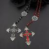 Pentagramm Umgekehrtes Kreuz Rosenkranz Baphomet Okkult Gothic Sigil of Satanic Schmuck Teufel Halskette Trad Goth Schmuck Geschenk Handmade