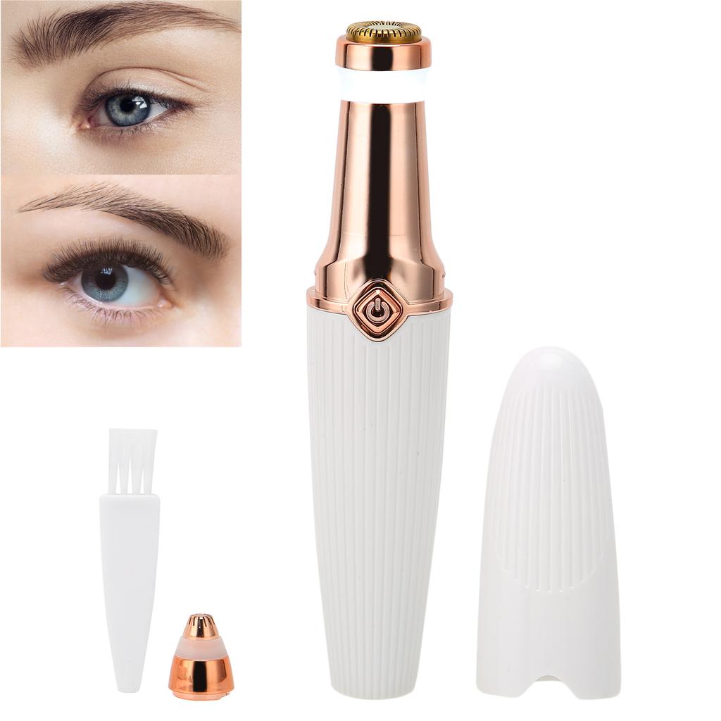 2 In 1 Electric Eyebrow Trimmer Lipstick Shape USB Rechargeable Painless Hair Removal Machine
