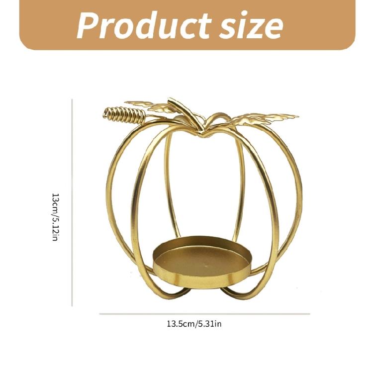 Halloween Hollow Out Pumpkin Tealight Candle Stand Metal Iron Candlestick for Elegant Dining Table Centerpieces Decors