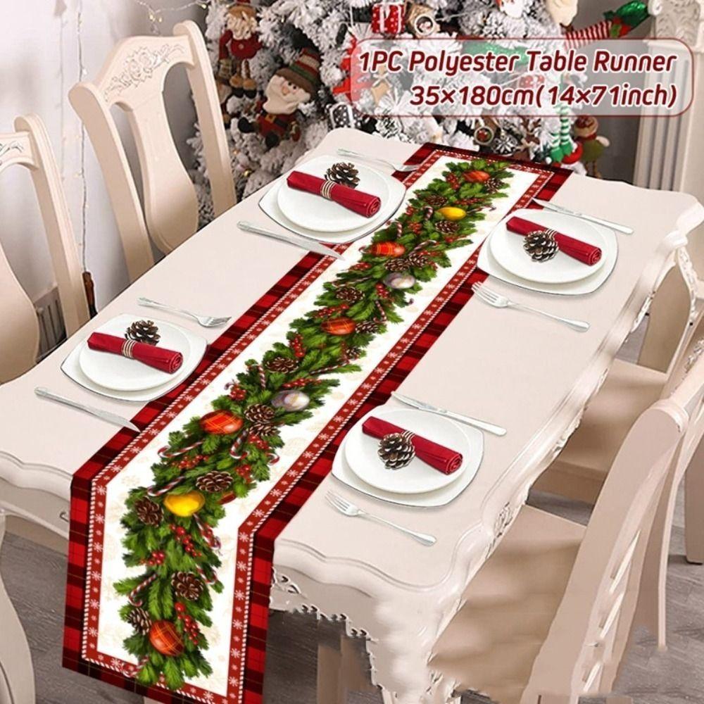 Faceless Gnome Christmas Table Runner Ornament New Year Tablecloth New Table Decor  For Home