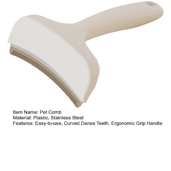 Pet Grooming Comb V-Shape Dense Teeth Cat Deshedding Brush Curved Grooming Brush with Ergonomic Grip Handle for Short or Long Fur Dogs Cats