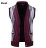 Men's Sleeveless Fleece-Lined Knit Cardigan: Autumn/Winter Plus Size Loose Fit Sweater