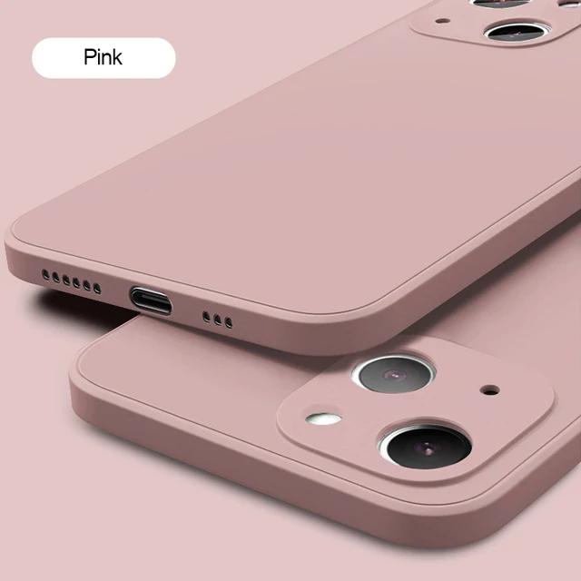 

НОВЫЙ темно-фиолетовый силиконовый чехол Vierkante для телефона Iphone 11 12 13 14 15 Pro Max Xs Xr X Mini 7 8 plus противоударный чехол iPhone 15 Pro розовый