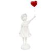 Banksy-Inspired Girl with Heart Balloons Sculpture - European Style Resin Decor for Living Room