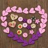 40g Runda Kärlekshjärtan Blandad Design 2 Hål Syknappar DIY Scrapbooking